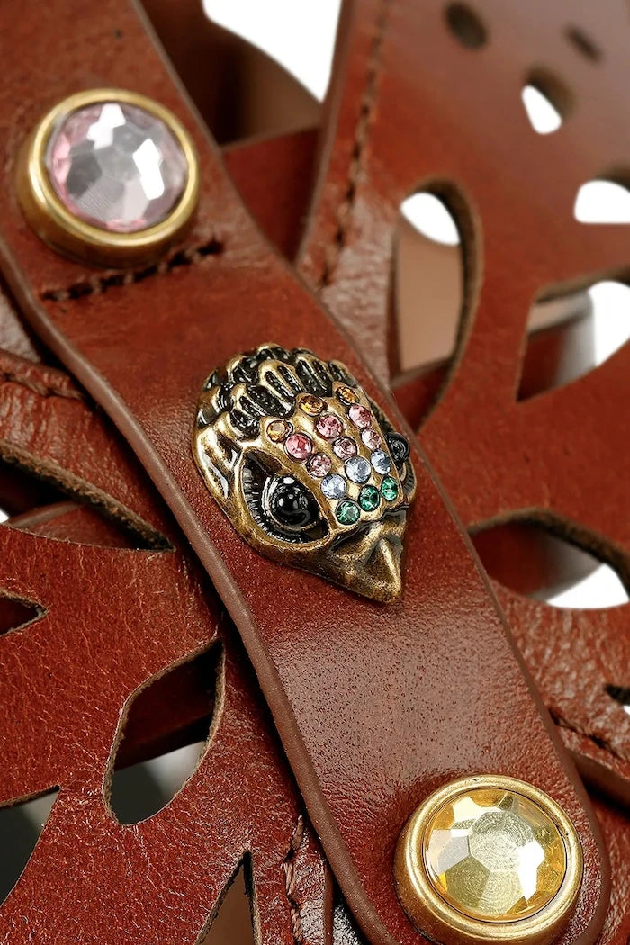 Kurt Geiger London Kadın Deri Kayışlı Sandalet Boho Butterfly Gladiator