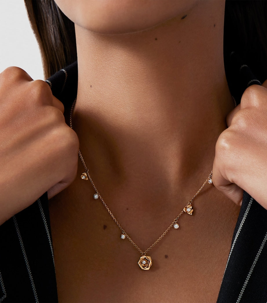 Piaget Rose Gold and Diamond Rose Necklace