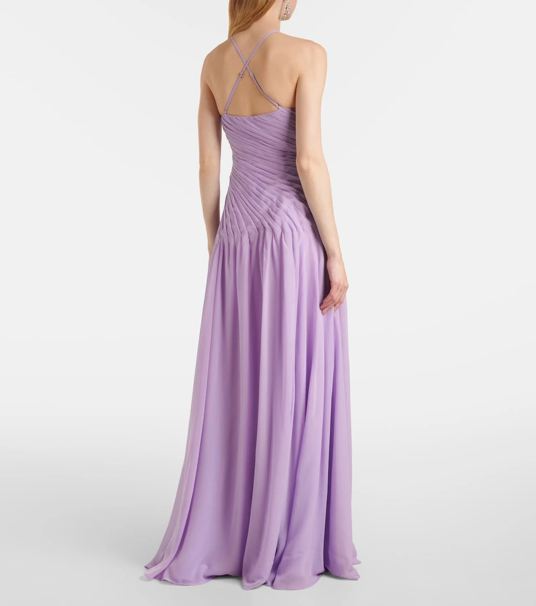 Leo Lin - Amaya floral-appliqué gathered gown