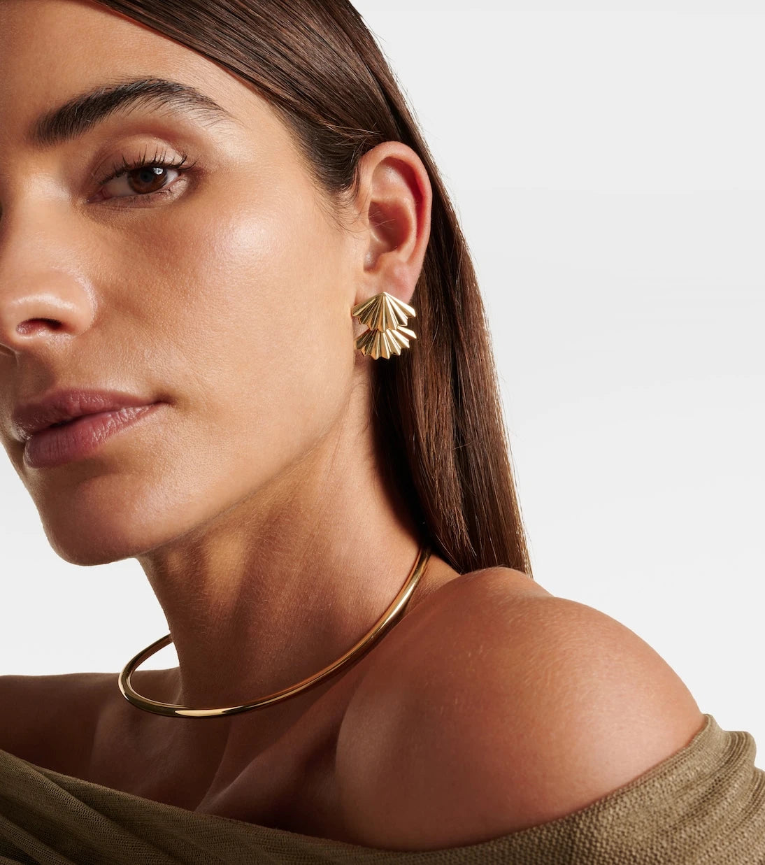 Anita Ko - Fan Large 18kt gold earrings