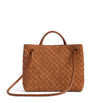 Brown Small Suede Andiamo Top-Handle Bag