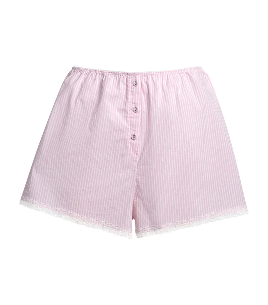 Skims Pink Cotton Poplin Sleep Shorts