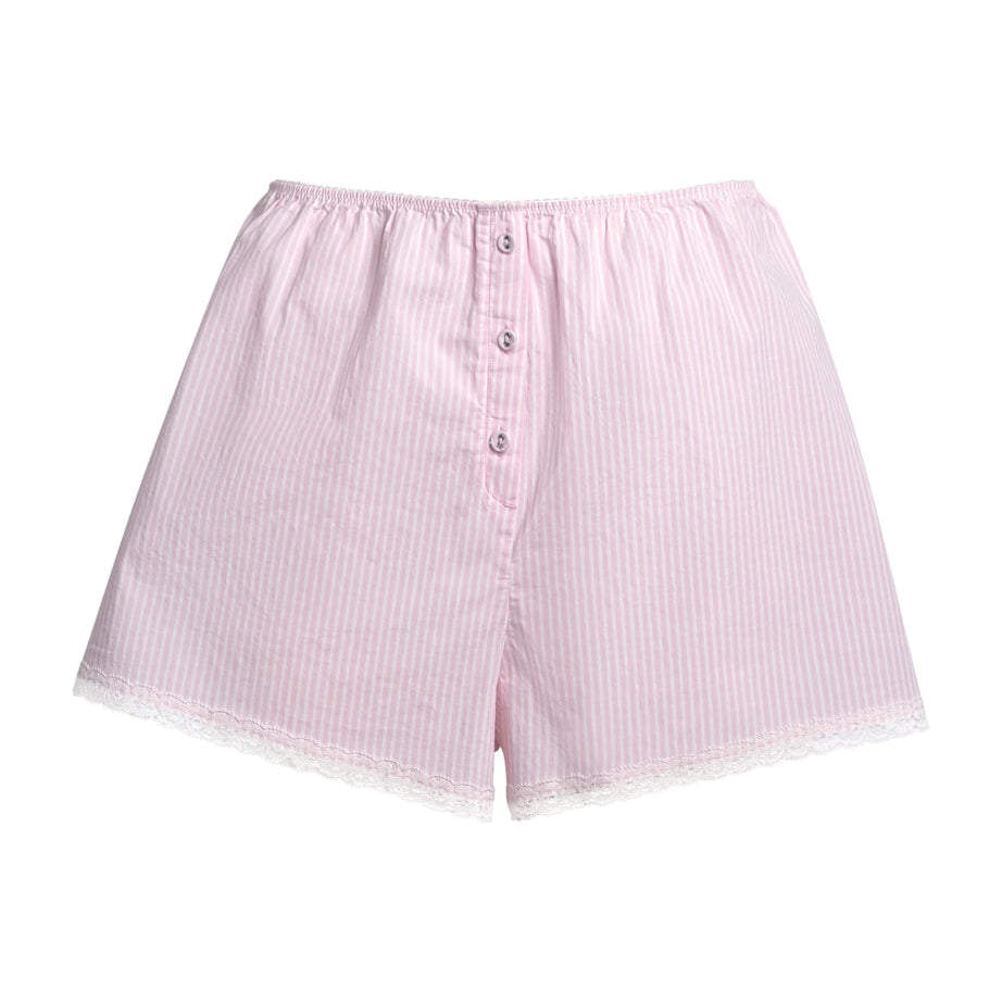 Skims Pink Cotton Poplin Sleep Shorts