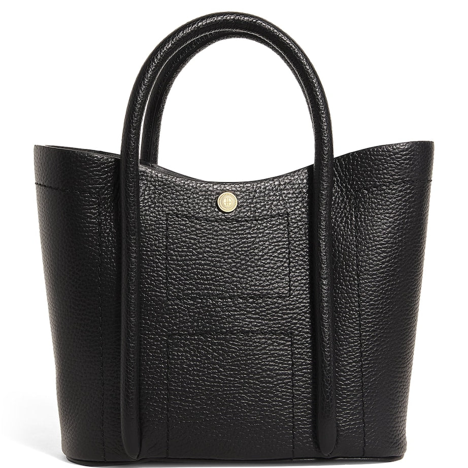 Black Grab Leather Rope Tote Bag