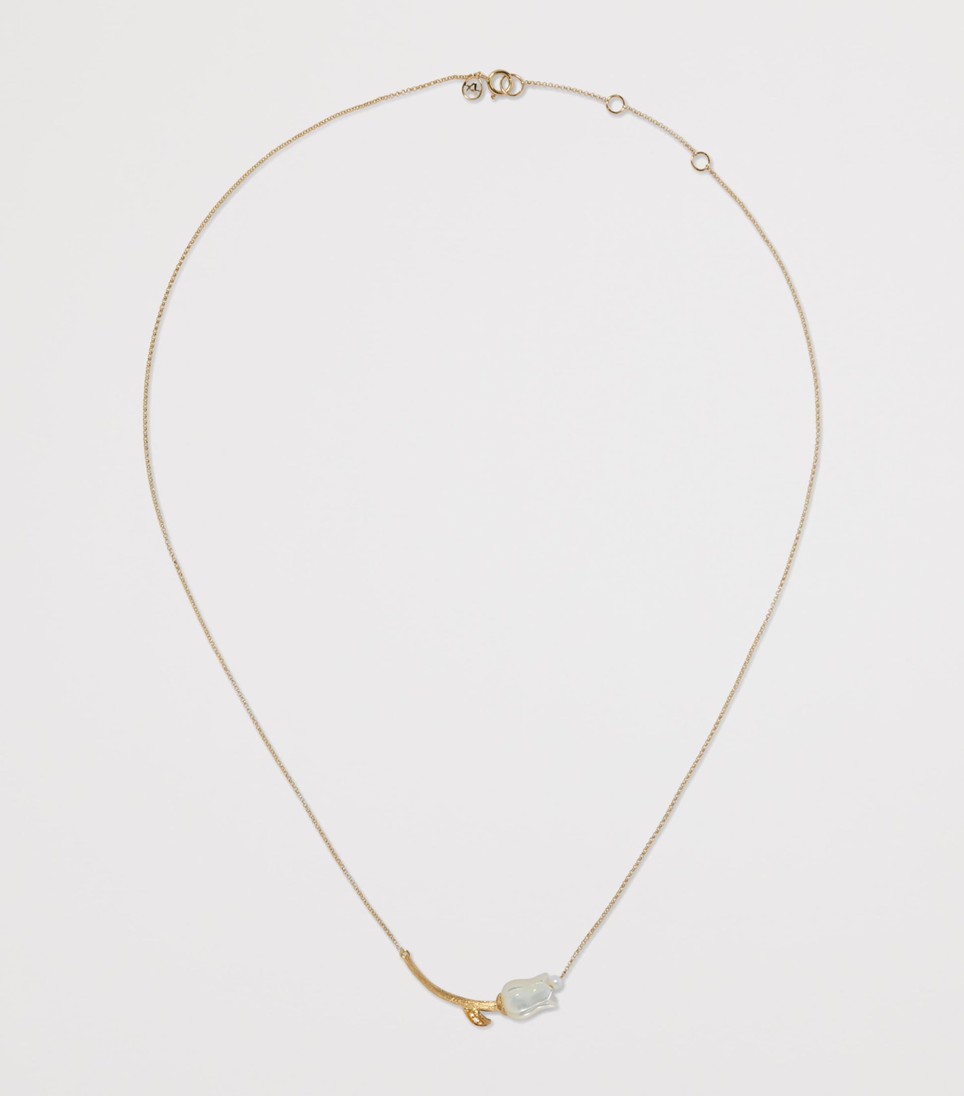 Annoushka Yellow Gold, Diamond and Pearl Tulips Chain Necklace