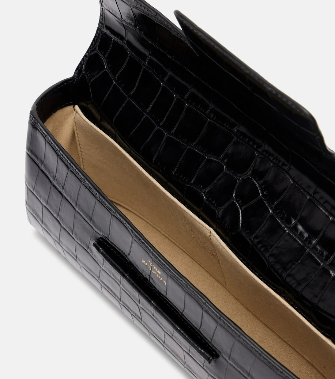 Toteme - T-Clutch Small croc-effect leather clutch