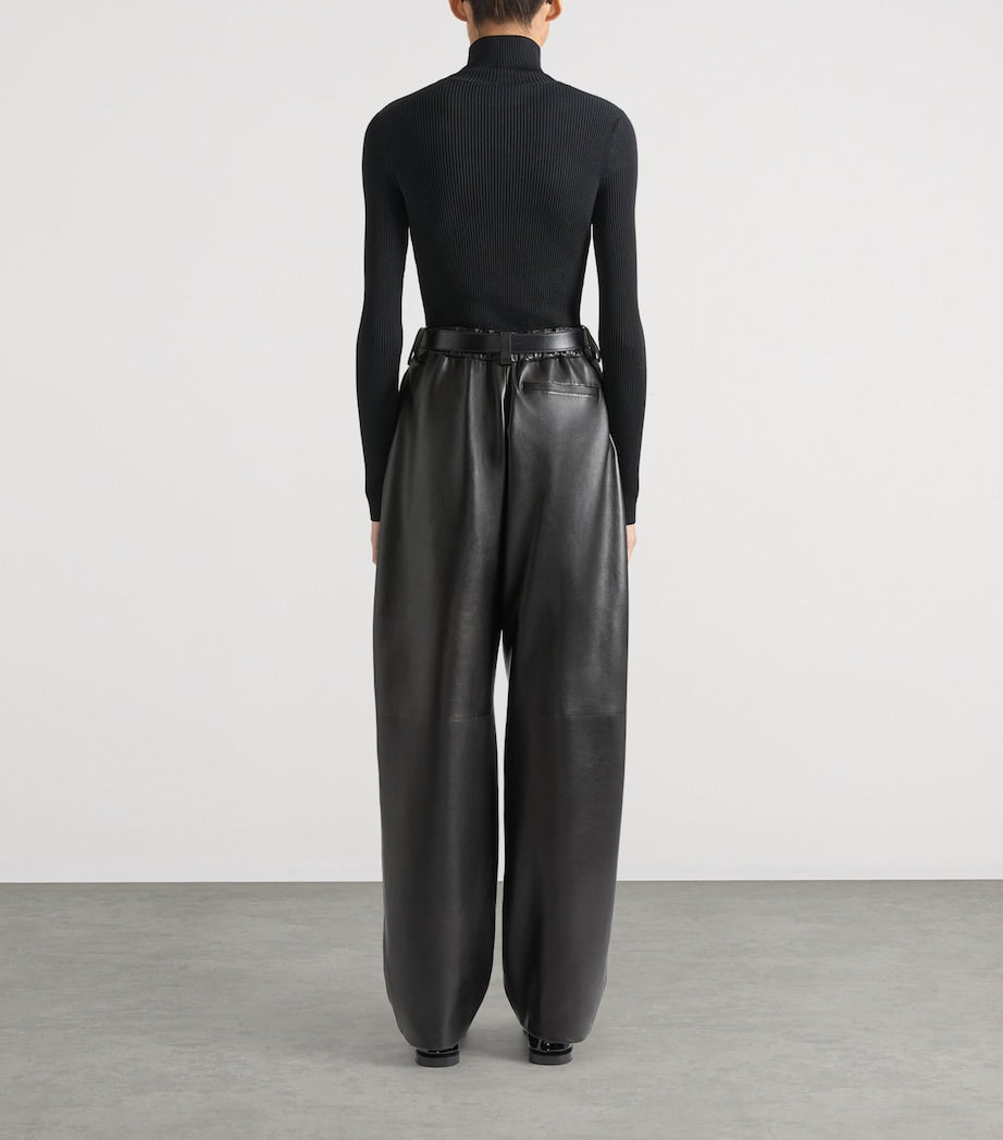 Givenchy Black Leather Trousers