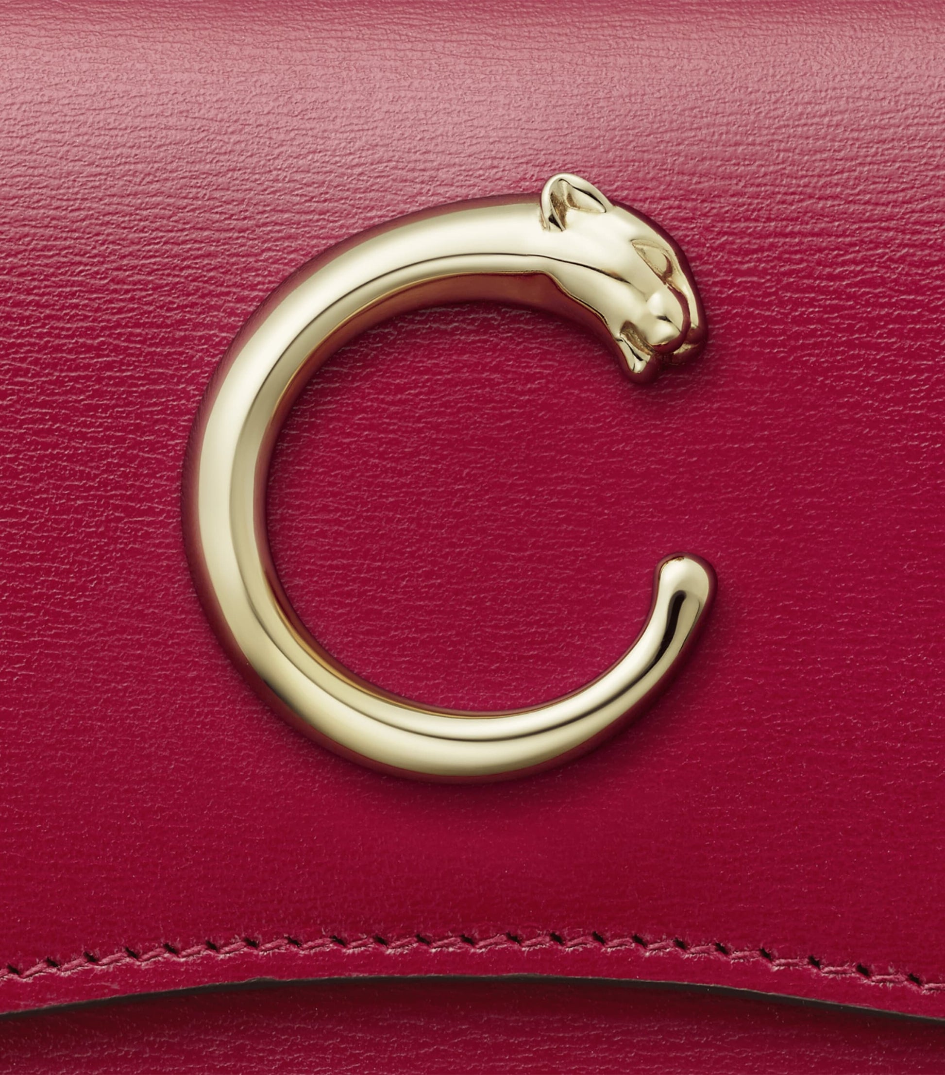 Red Calfskin Panthère de Cartier Mini Wallet