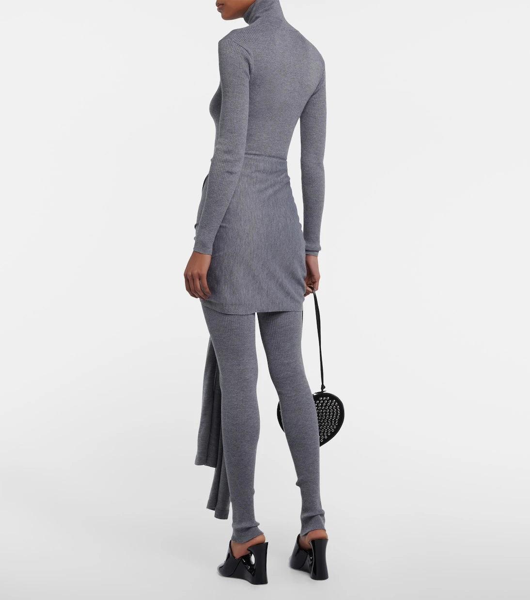 Alaïa - Tie-front cashmere and silk turtleneck sweater