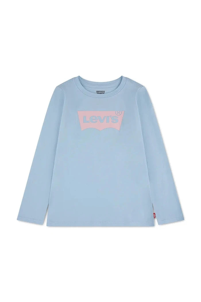 Levi's çocuklar için uzun kollu pamuklu bluz BATWING TEE