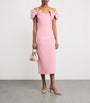 Rebecca Vallance Pink Crêpe Bow-Detail Isabella Midi Dress