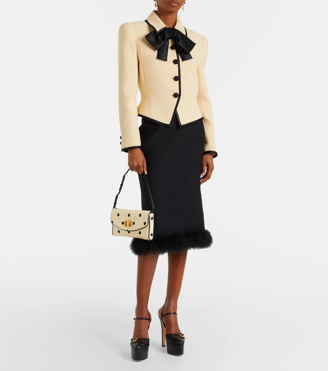 Valentino Garavani - DeVain Small polka-dot satin shoulder bag