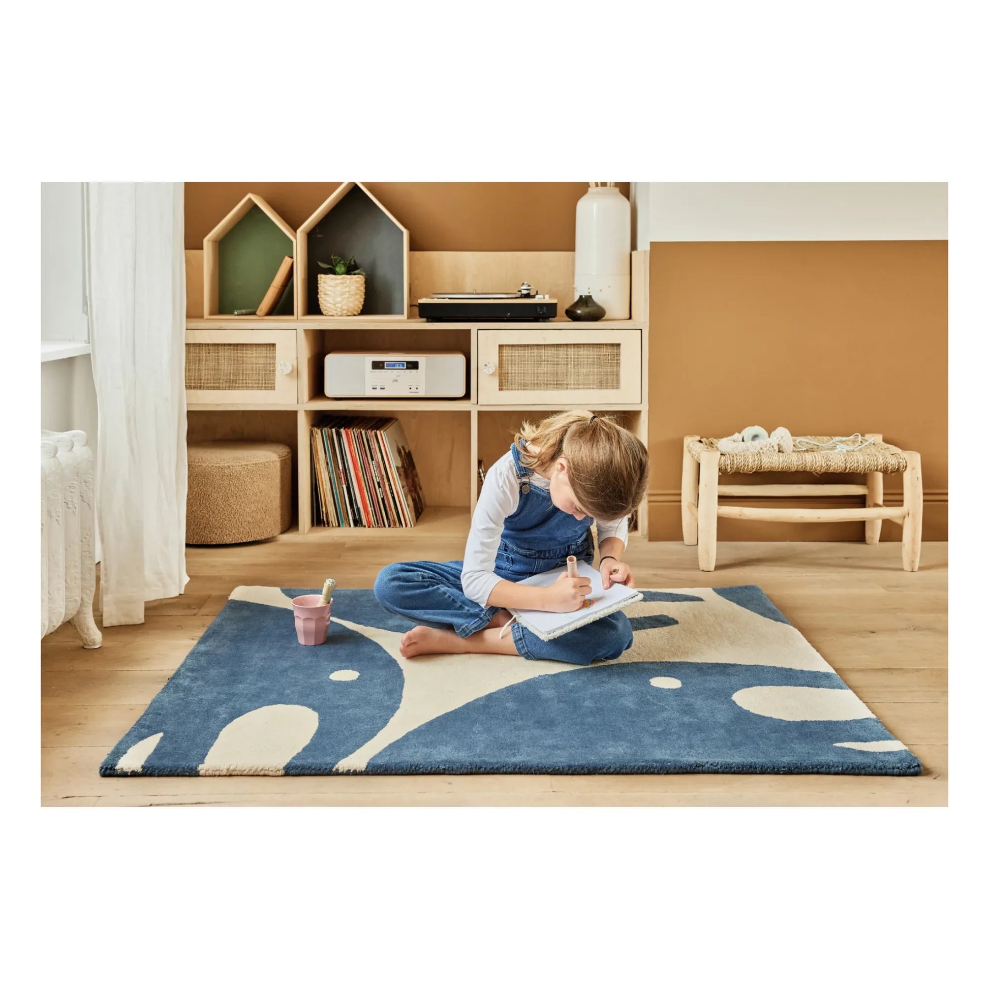 Bleuu-studio - Elephant Rug | Navy blue