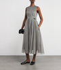 Max Mara Grey Silk-Blend Organza Midi Dress