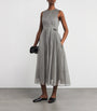 Max Mara Grey Silk-Blend Organza Midi Dress