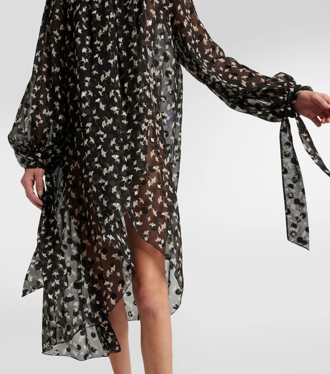 Chloé - Floral silk chiffon midi dress