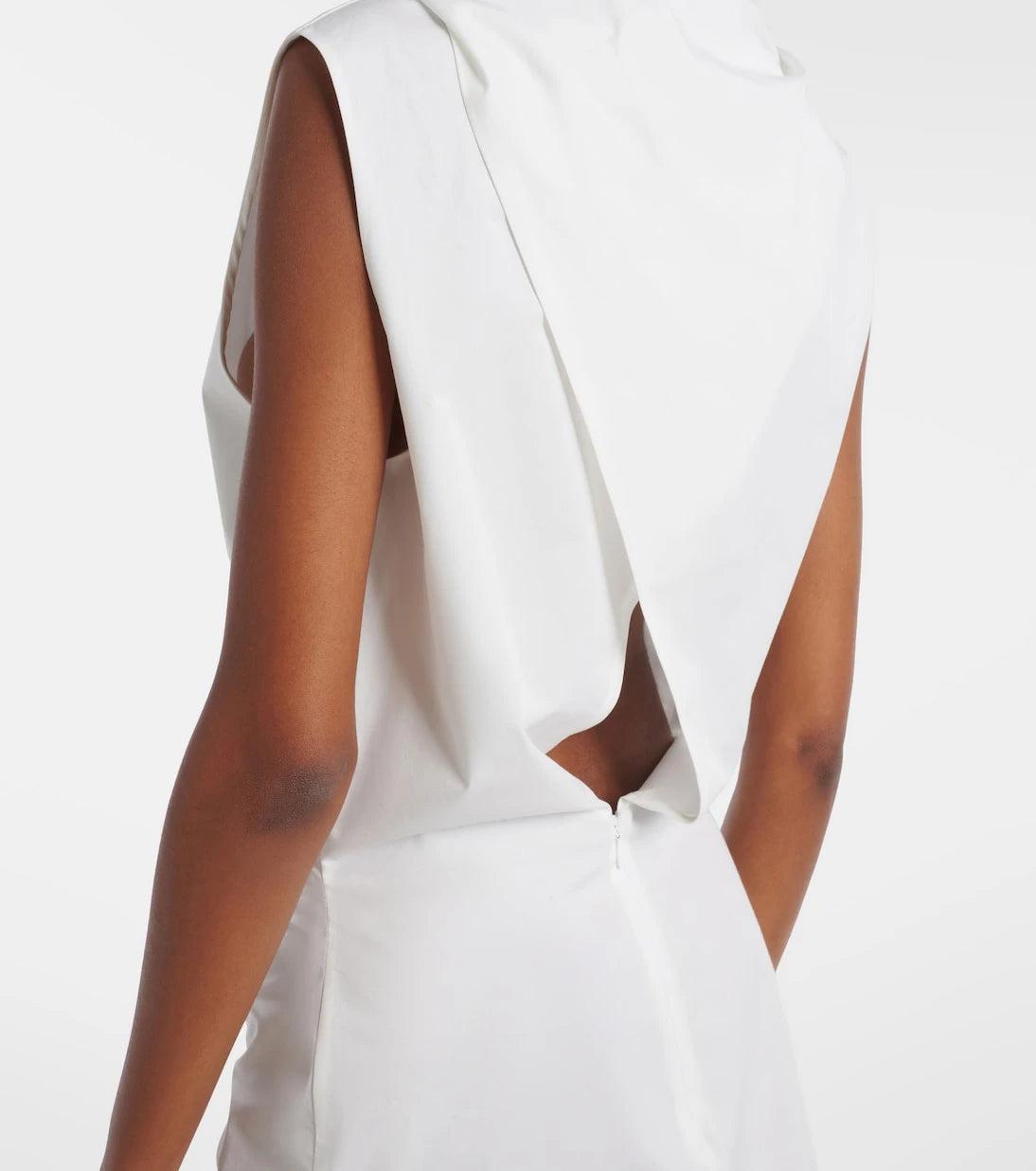 Khaite - Astor draped cotton poplin minidress