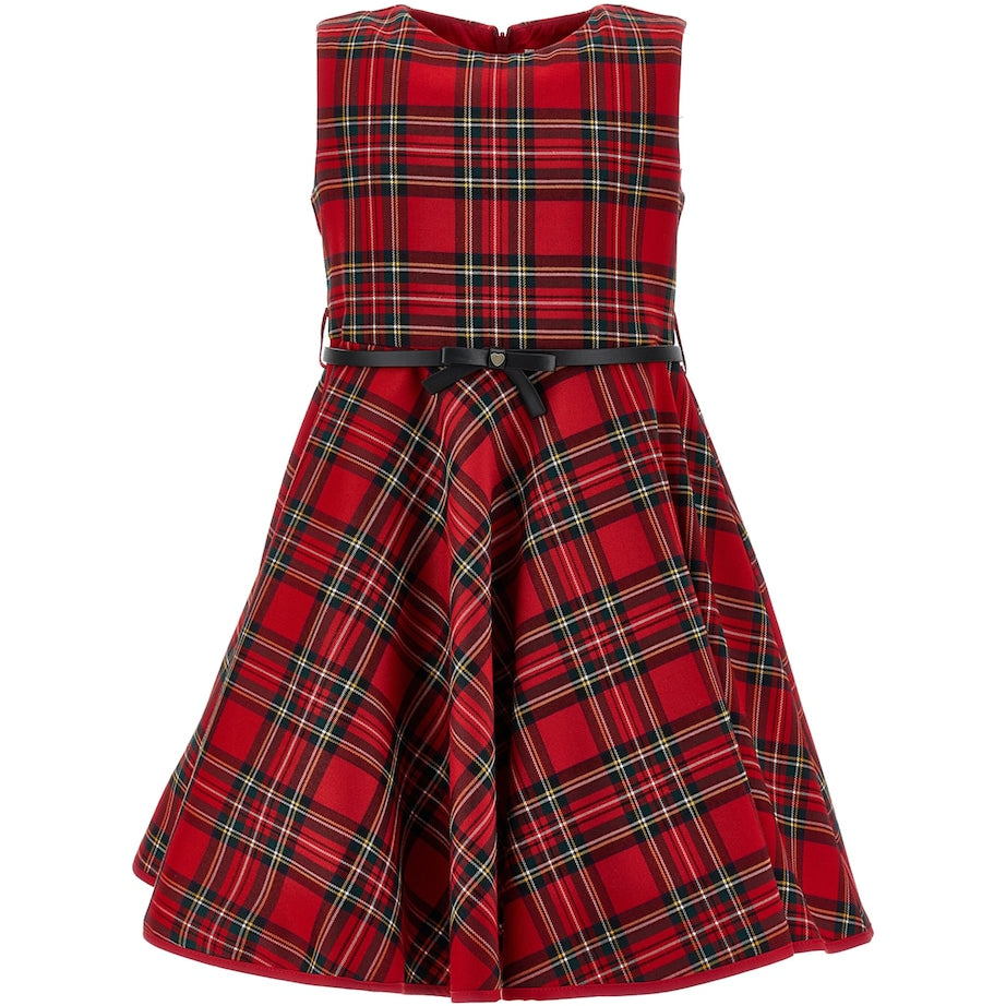 Monnalisa Multi Tartan Belted Dress (2-12 Years)