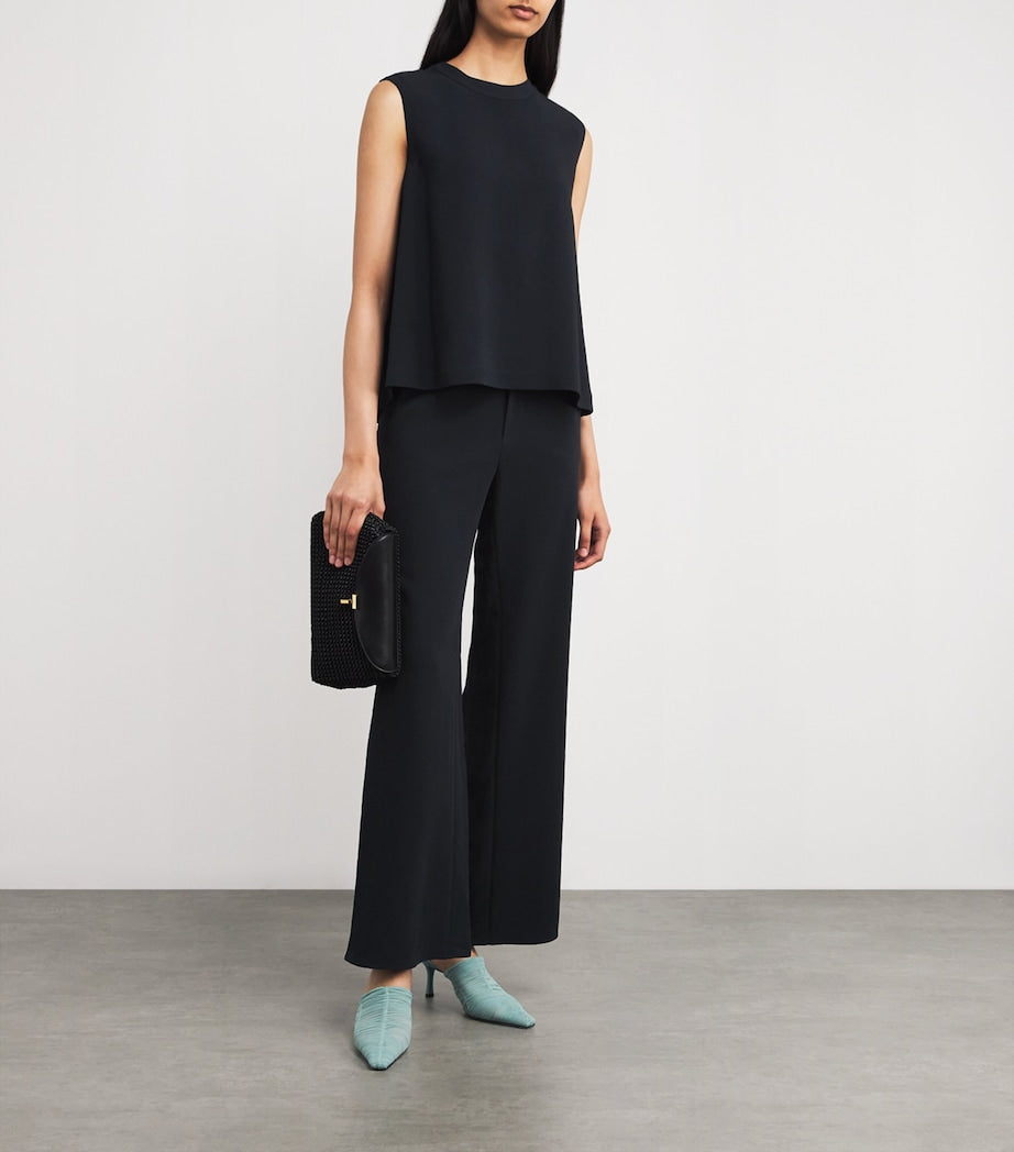 NOMADISSEM Navy Sleeveless Tailored Blouse