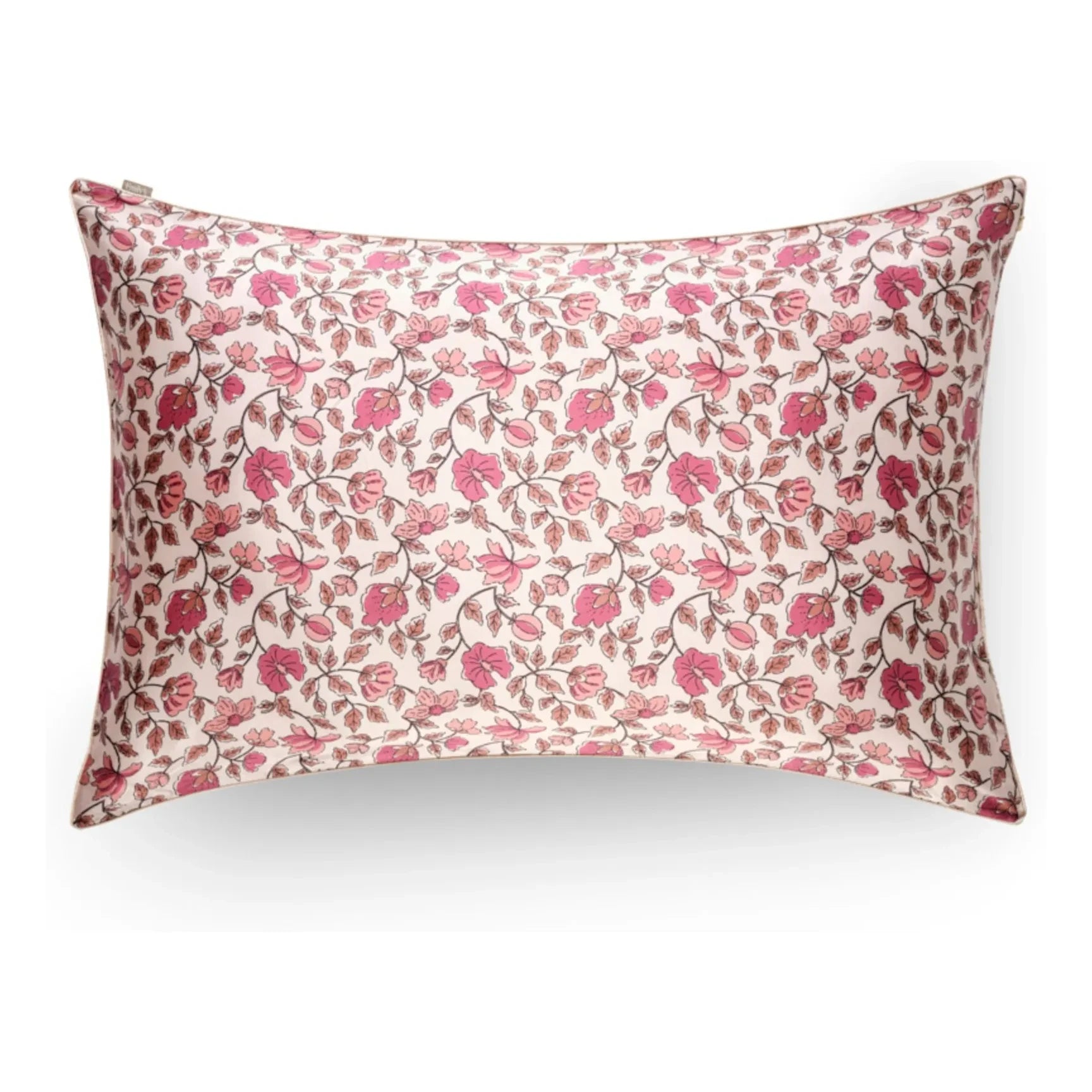 Emily's Pillow - Flower-printed mulberry silk pillowcase  | Pink
