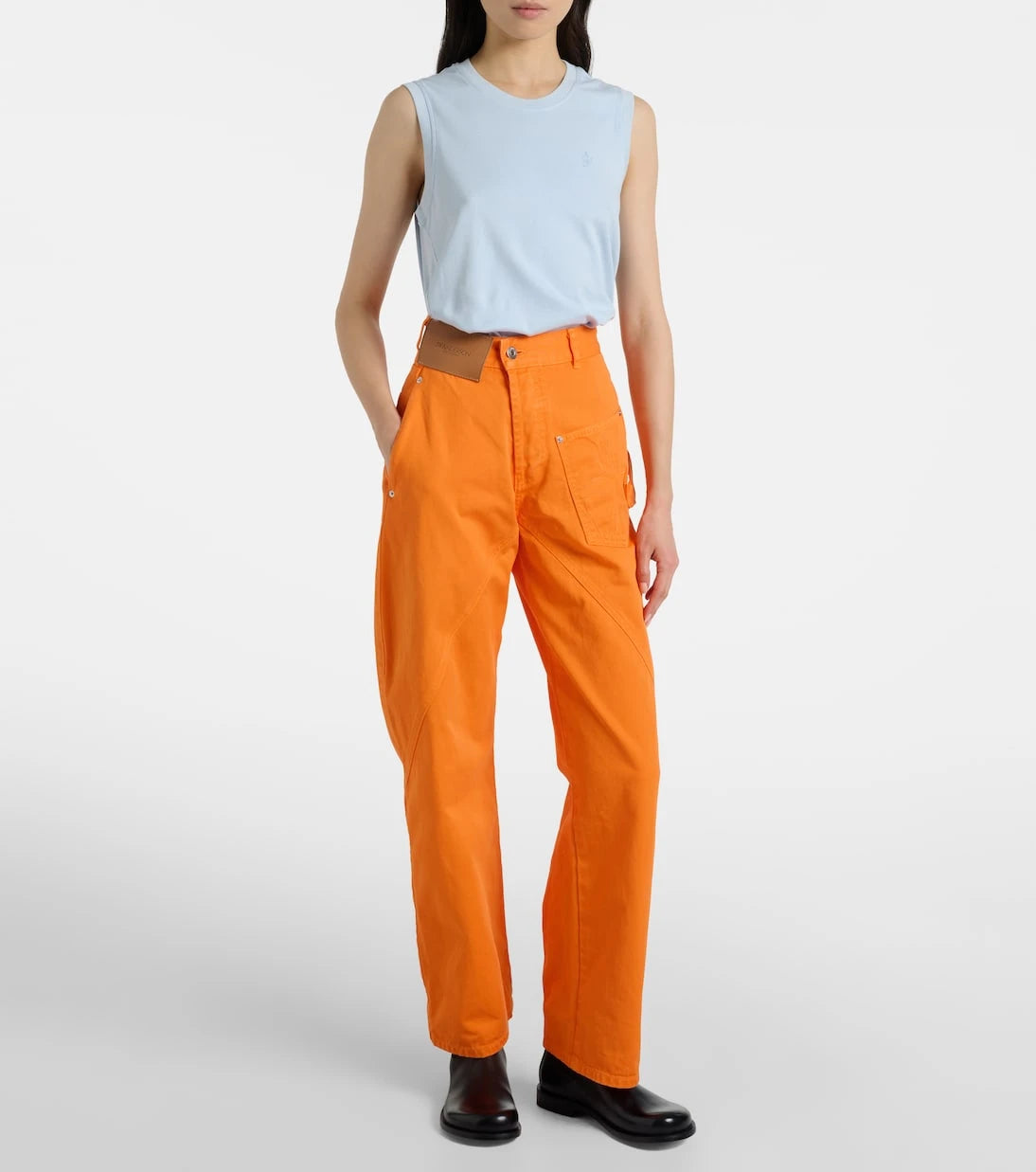 JW Anderson - Embroidered high-rise straight jeans