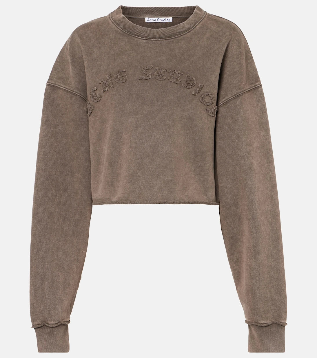 Acne Studios - سويتشيرت بشعار العلامة من القطن الجيرسيه بقصّة قصيرة