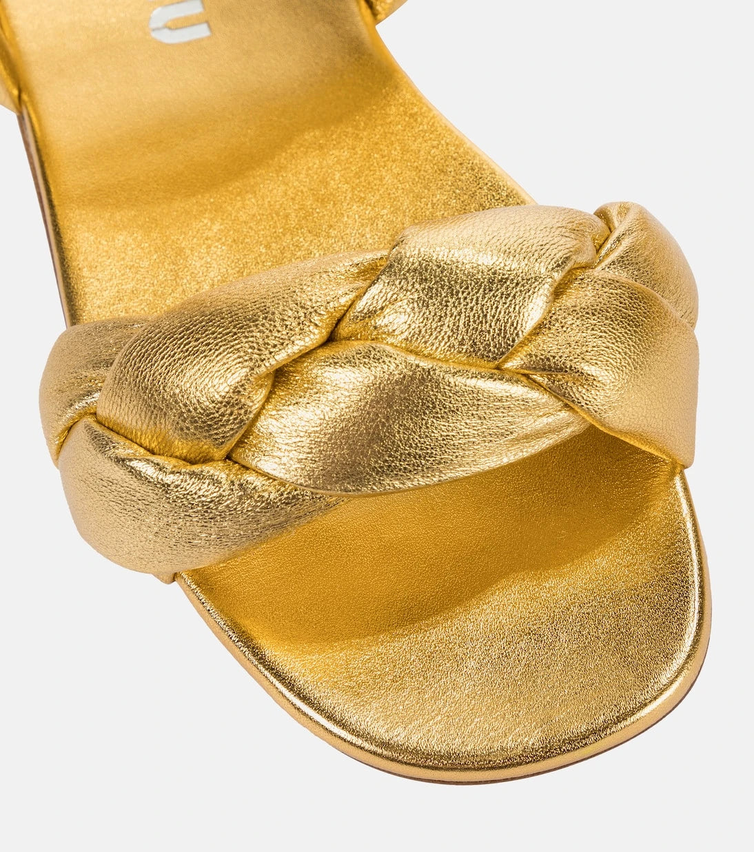 Miu Miu - Braided leather slides