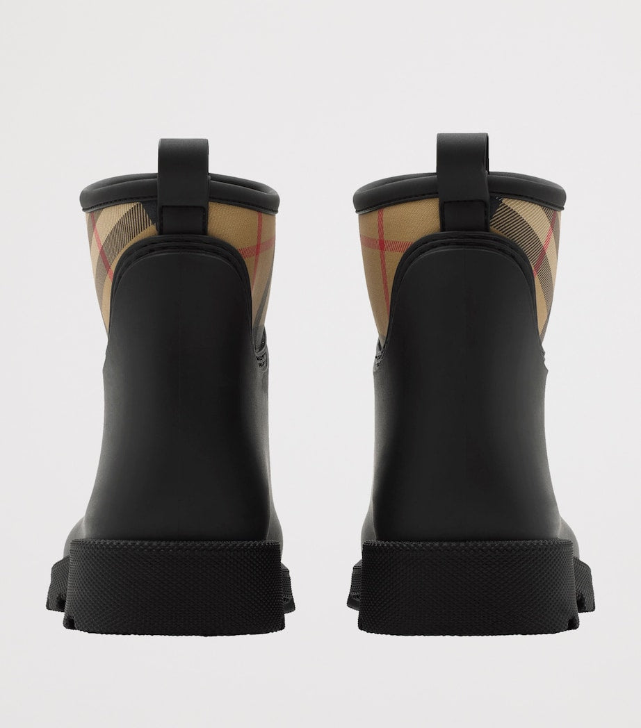 Burberry Black Rubber Nova Check Rain Boots