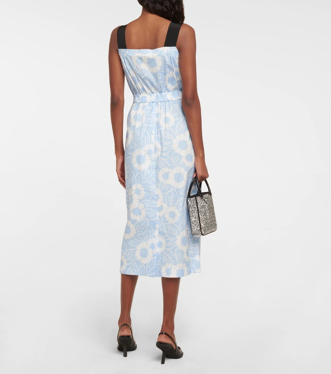 Prada - Floral cotton-blend midi dress