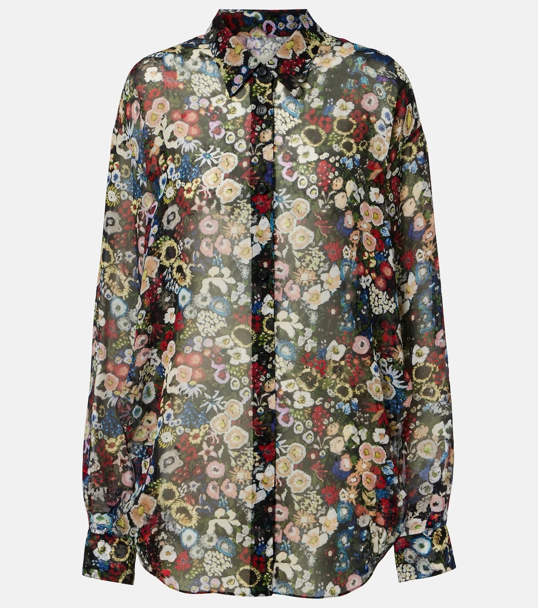 Khaite - Goya floral silk chiffon shirt