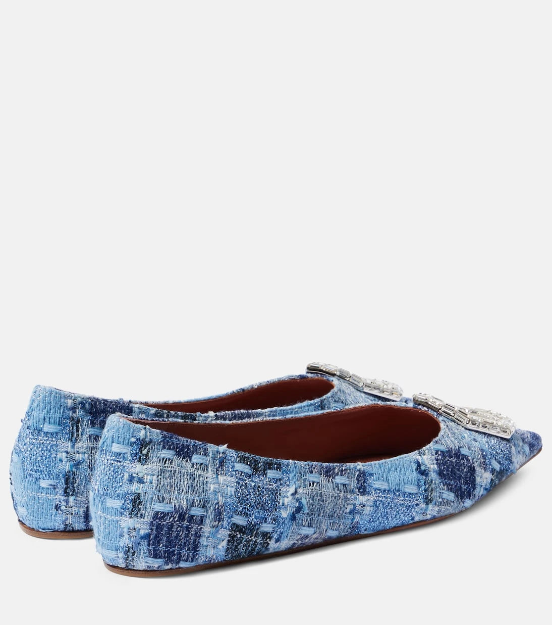 Amina Muaddi - Camelia 90 embellished tweed pumps
