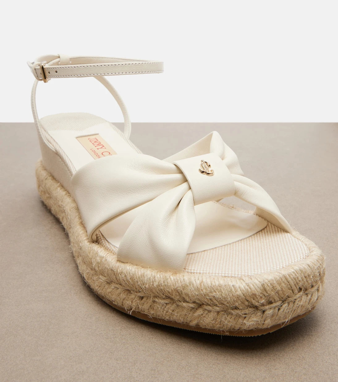 Jimmy Choo - Aella leather espadrille wedge sandals