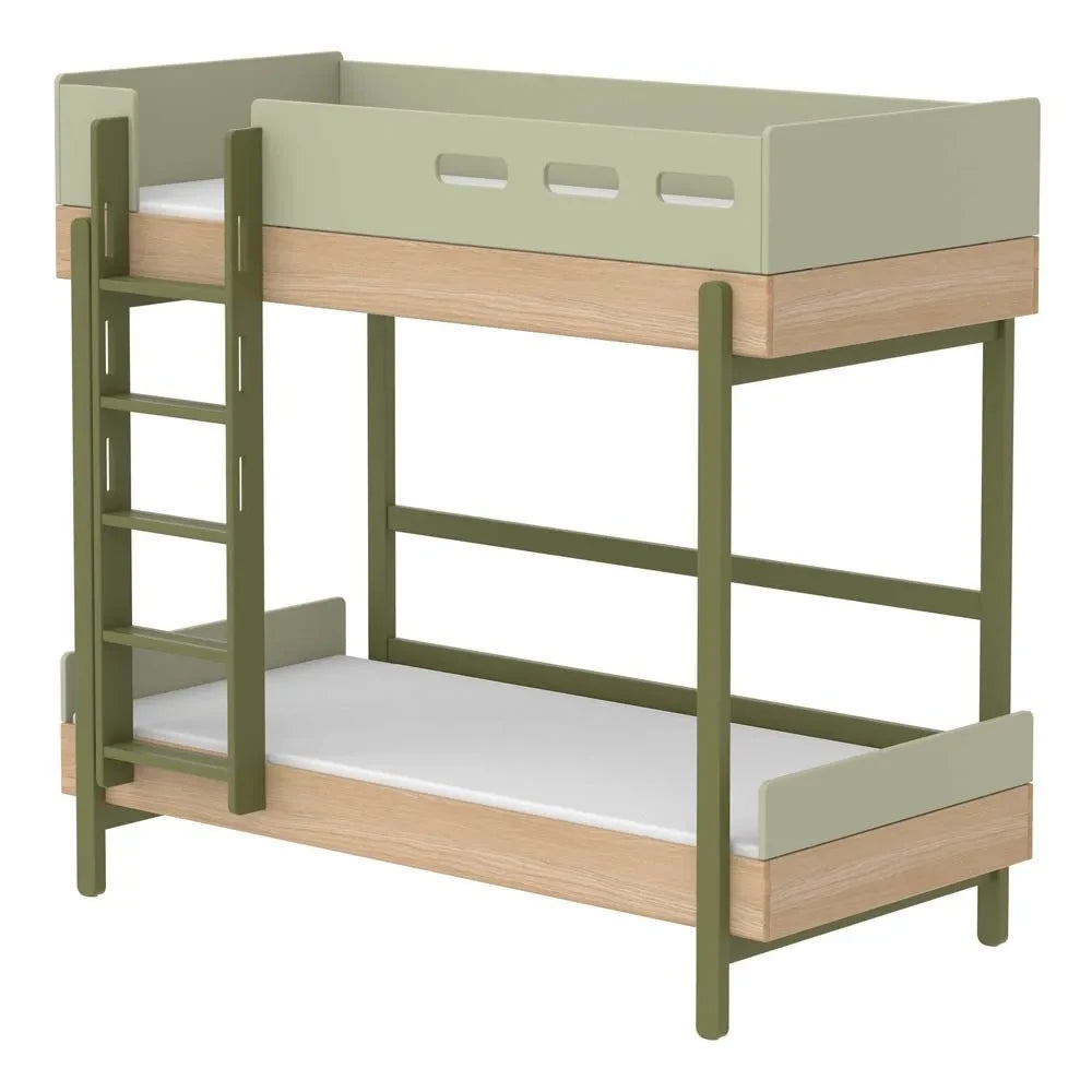 Flexa - Popsicle Bunk Beds With Straight Ladder 90x200cm | Green