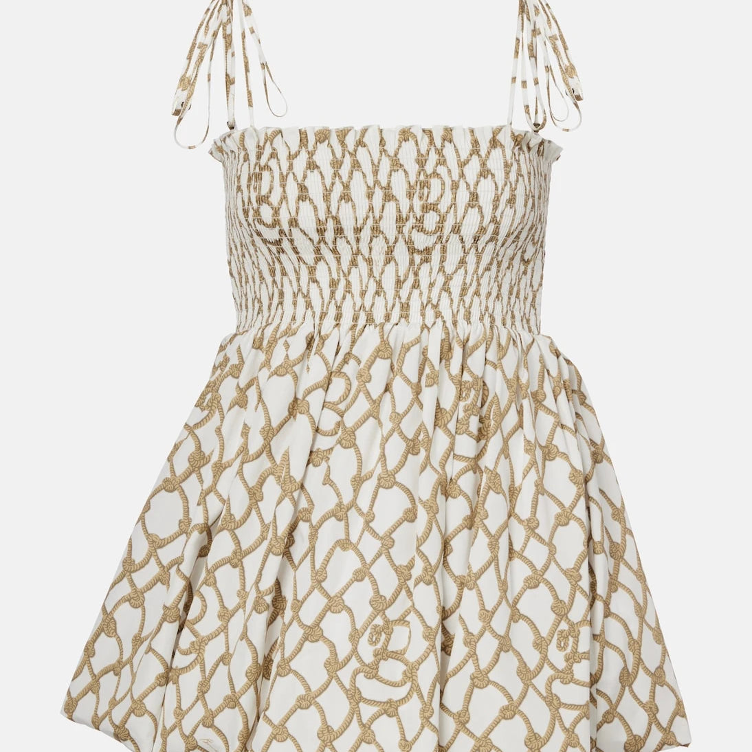 Burberry - Knot shirred cotton minidress