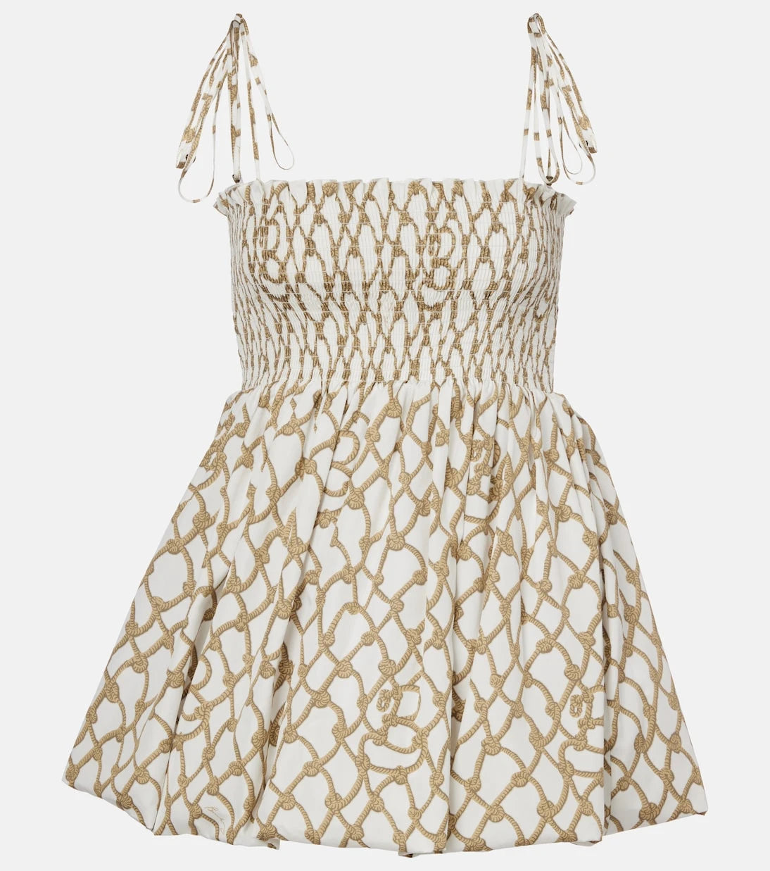 Burberry - Knot shirred cotton minidress
