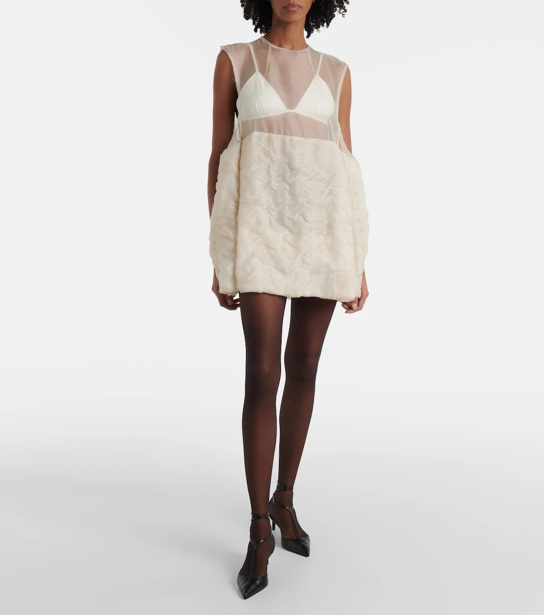 Khaite - Blair linen and silk-blend minidress