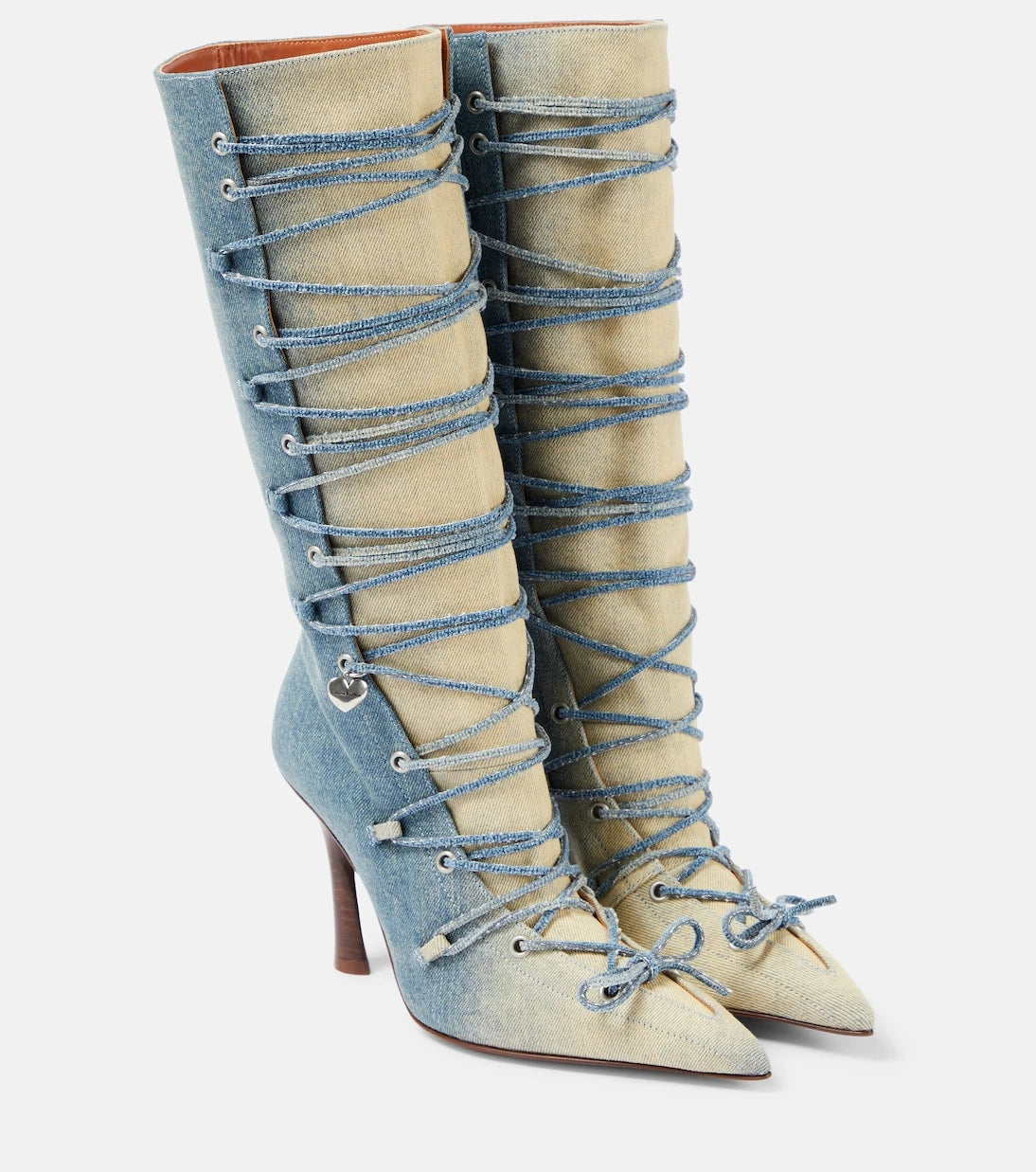 Acne Studios - Bitten denim knee-high boots