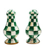 Large Emerald Check Salt and Pepper Shakers