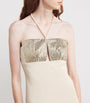 Roland Mouret Ivory Silk Embellished Halterneck Maxi Dress