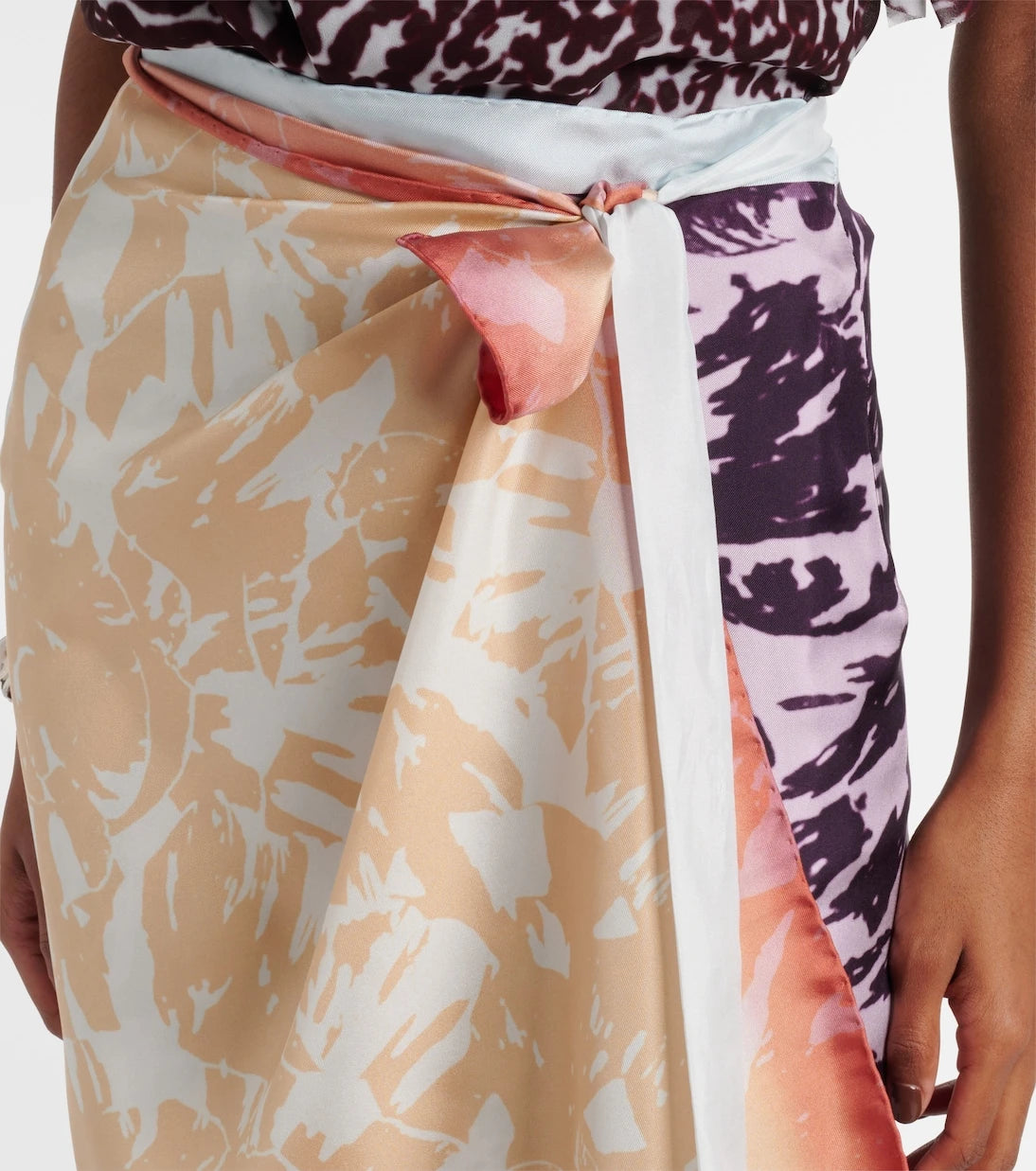 Dries Van Noten - Printed silk wrap skirt