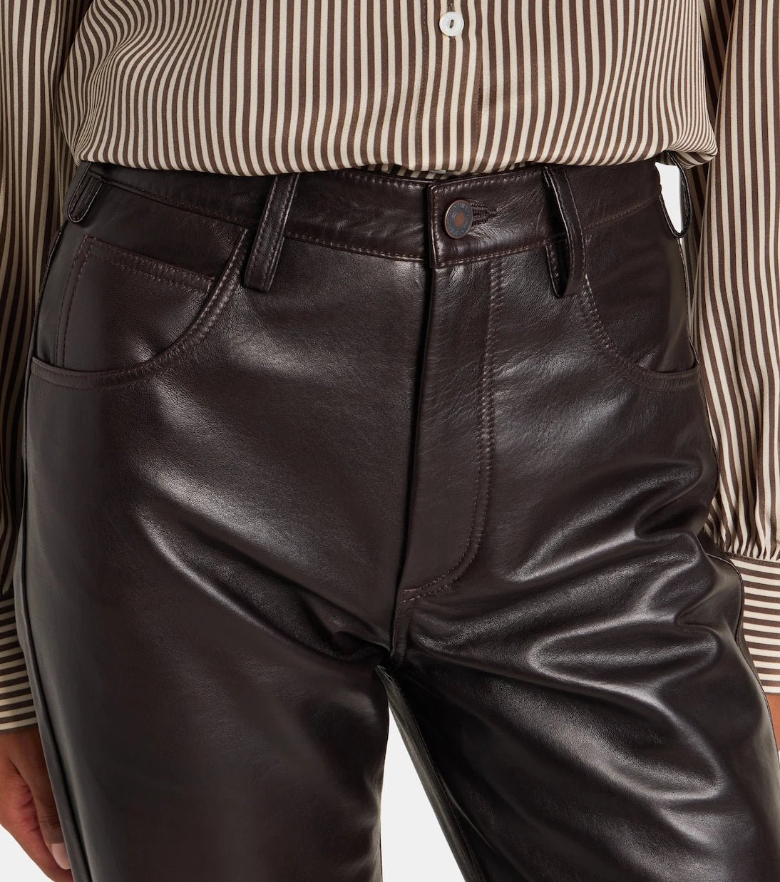 Nili Lotan - Leather bootcut pants