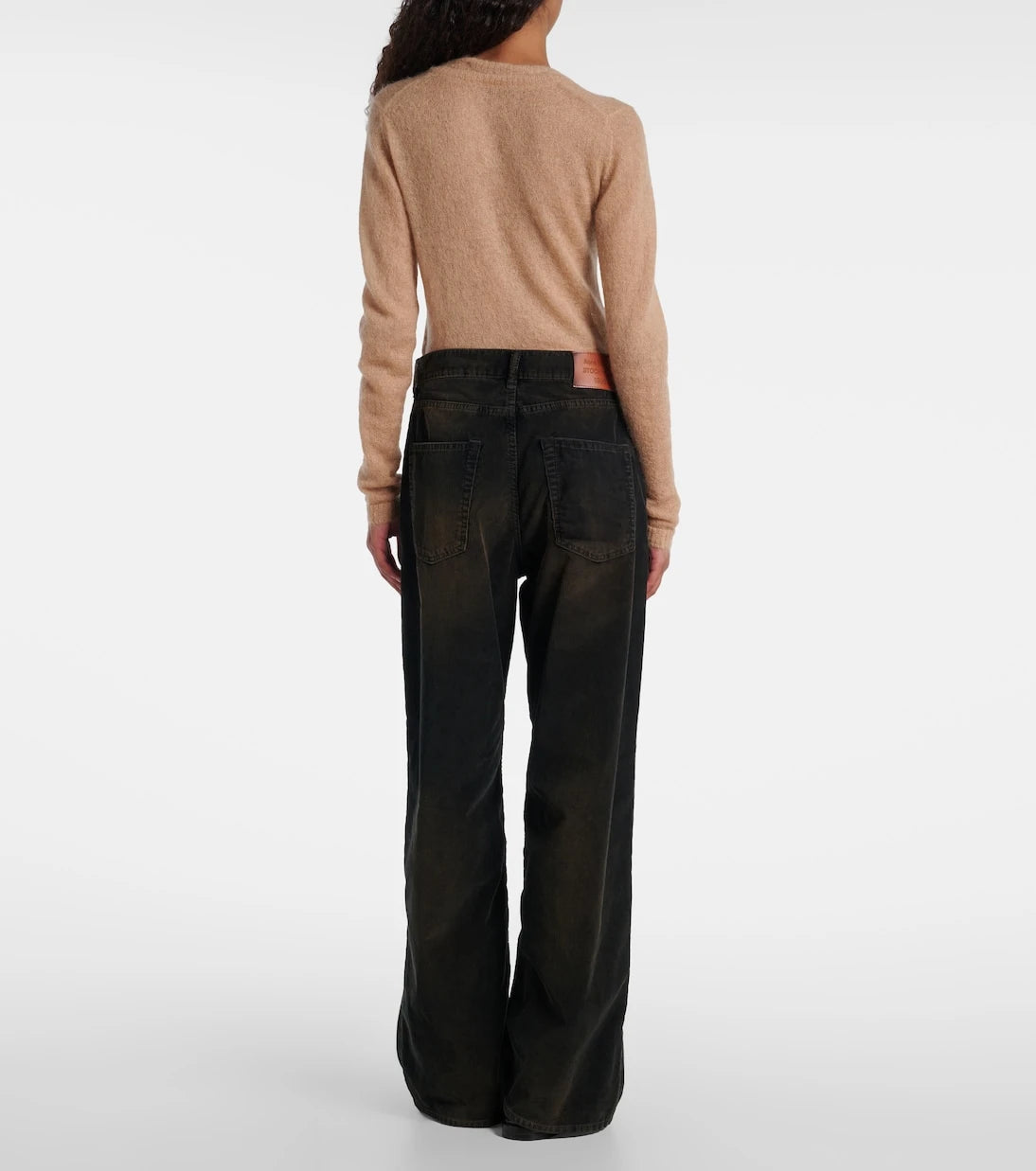 Acne Studios - بنطلون جينز بخصر متوسط وقصة ساق واسعة