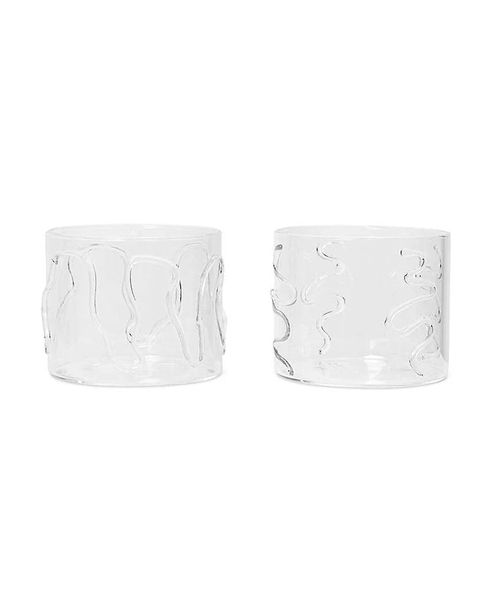 ferm LIVING Doodle Glasses 200 ml 2'li Bardak Seti