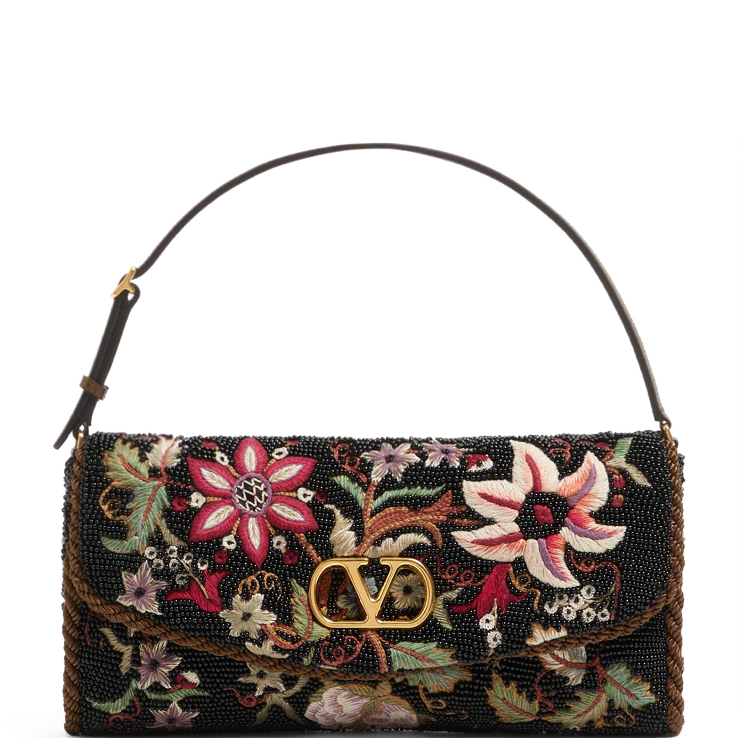 Valentino Garavani Multi Beaded Vain Soft Clutch Bag