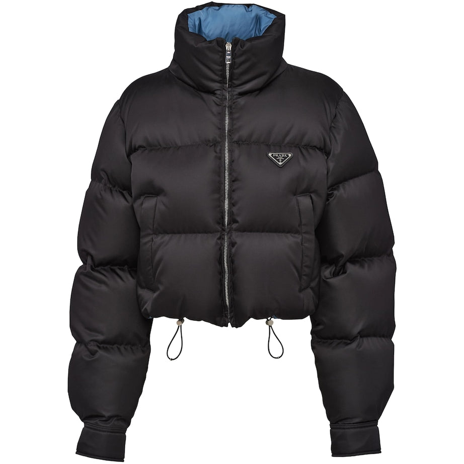 Prada Black Crop Re-Nylon Puffer Jacket
