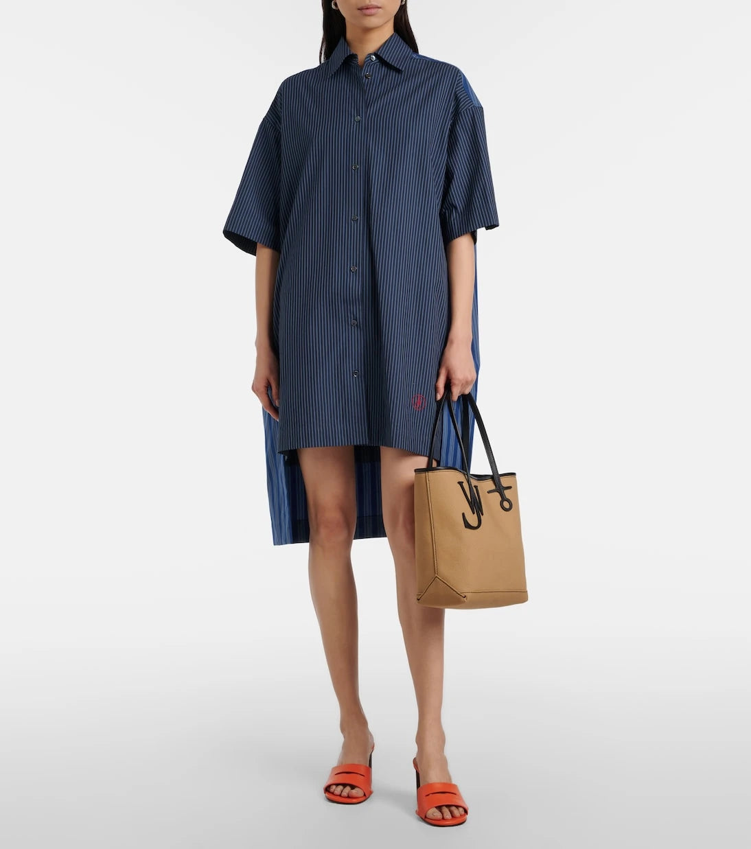 JW Anderson - حقيبة يد قماشية بحواف جلدية