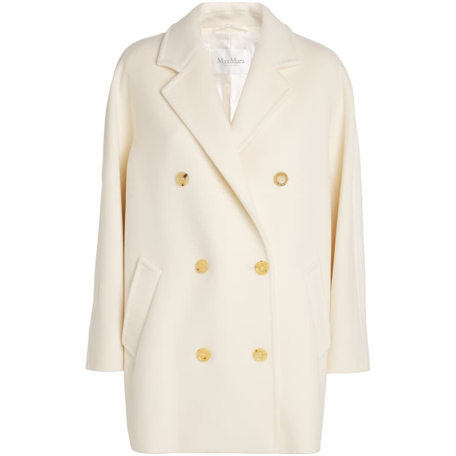 White Wool-Cashmere Rebus Coat
