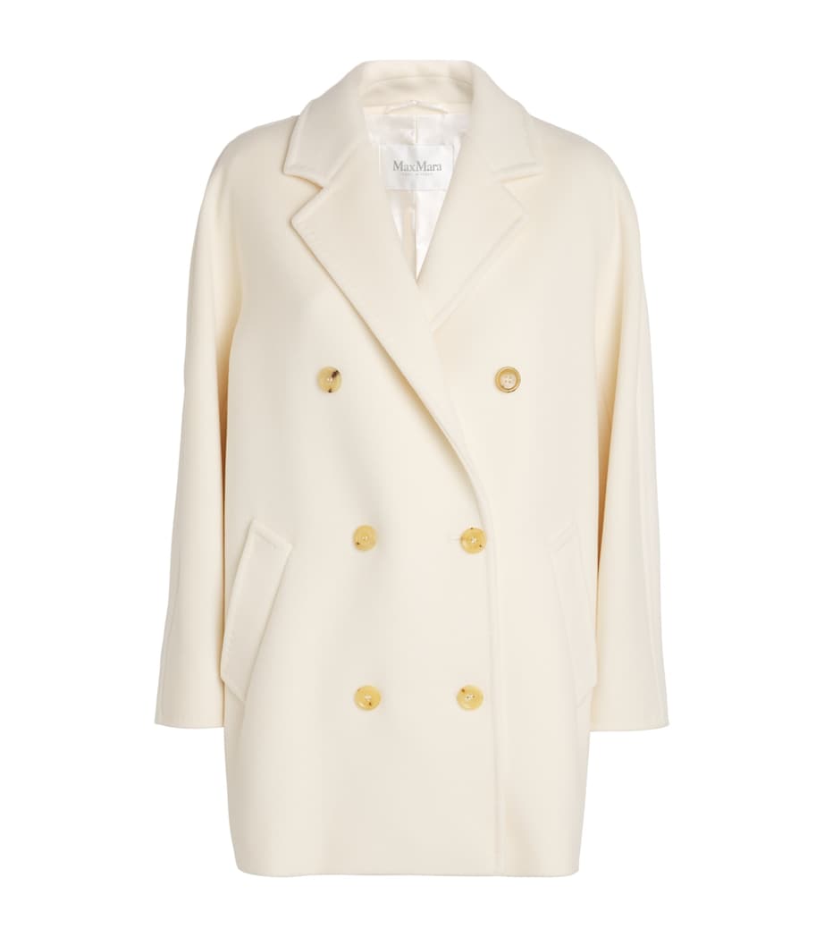 White Wool-Cashmere Rebus Coat