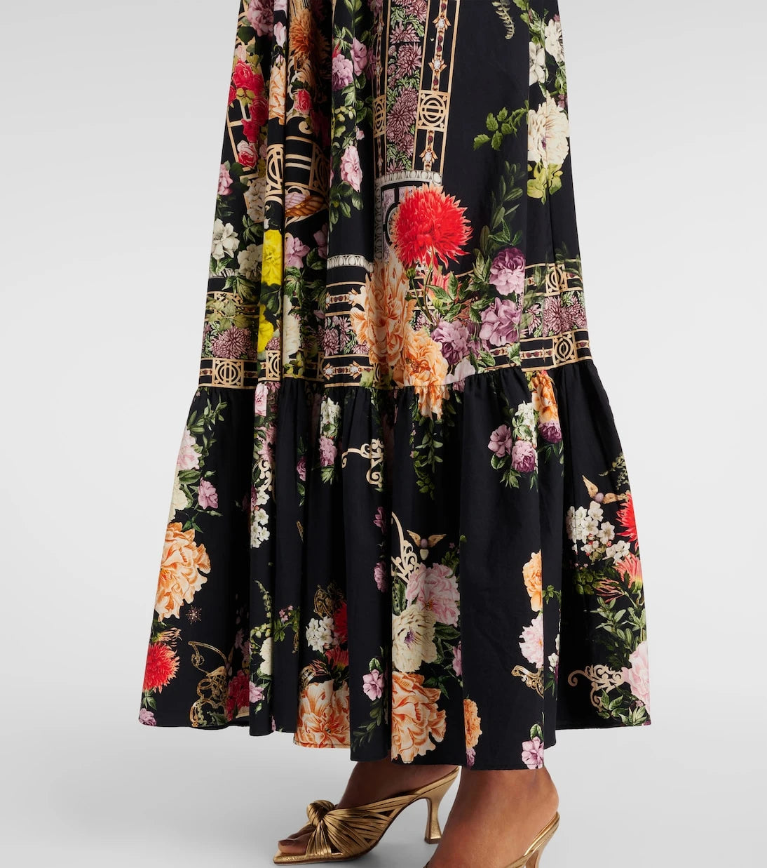 Camilla - Ruffled floral cotton maxi dress