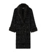 Faux Fur-Trim Monogram Dressing Gown